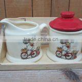 Decorative Chef Design Ceramic Creamer Set With Sugar Bowl Set