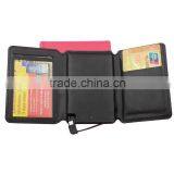 Wallet case leather pocket power bank leather cover with card slots mirror