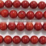 6mm round natural oil dyed loose coral beads