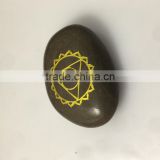 Seven Chakra stones gold or colorful printed on river pebble stones China Chakra stone wholesaler