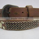 2.0 cm Widthe Brown High Quanlity PU Fashion Embroidered Belt for Girls thumbnail-2