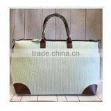 Monogram Seersucker Weekender Tote thumbnail-3