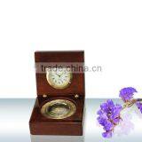 Pearl Wooden Table Clock PC020-5400-2 With Wooden Case And Compass