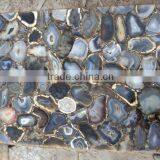 Grey Agate Gemstone Table Top , Agate Dining Table Top