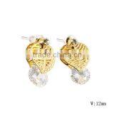 SRE0049 Marvelous Remember Jewelry Charm Earring Rhinestone Channel Setting in the Leaves Stainless Steel Earring