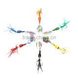 6Pcs 7cm 4g Hard Fishing Lures Spoon Noise Sequin Paillette Baits With Feather Treble Hook Set Tackle thumbnail-5