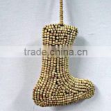 Wooden Beads Stockings Ornament & Decoration for Christmas Tree
