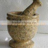 MARBLE MORTAR AND PESTLE HANDICRAFTS thumbnail-5