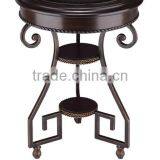 Solid Wood and Cast Iron Living Room Round Shape Side Table/end Table/coffee Table thumbnail-1