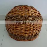 Wicker Pet Carrier with cushion and gate. For Dog,Cat, Rabbit. Natural pet house