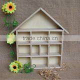 Home Decorative House Shaped Wooden Craft Compartment Shelf Boxes thumbnail-3