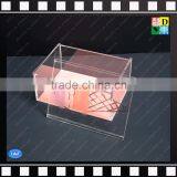 Clear Modern Acrylic Cosmetic Organizer Box With Lid thumbnail-1