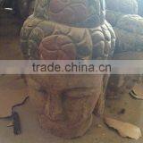 Handmade Wood Buddha Head thumbnail-1