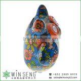 Coin Holder Owl Shape Flower Patterns Ceramic Animal Piggy Bank for Decoration thumbnail-2