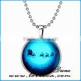 2016 HOT Jewelry Glass Tile Glow Design Christmas Ornament Necklace thumbnail-4