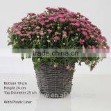 Handmade Wicker Folower Basket/pot With Plastic Liner thumbnail-1