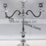 Multifunctional 5 Arm Candelabra for Wedding Centerpieces , Nickel Plated Candelabra ,SilverCandelabra thumbnail-4