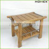 Bamboo Shower Seat Bench Bathroom Spa Bath Stool Homex BSCI/Factory thumbnail-2