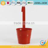 Garedn Galvanized and Iron Powder Coating Rose Red Modern Hanging Outdoor Wall Mounted Planters thumbnail-2