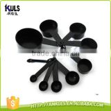 Whole sale black 10 pcs Plastic measuring spoon scoop set