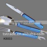 2014 Picnic Pocket Stainless Steel Multi Outdoor Barbecue Tool Set Tableware(K8003-1)