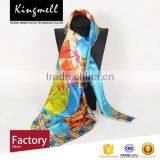 Elegant Digital Printed Silk Scarf for Ladies in Spring and Autumn thumbnail-4