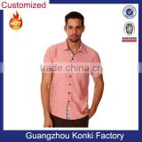 Men's Salmon Pink Cotton Chambray Shirt