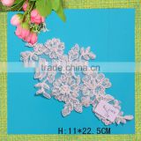 Fashionable embroidery sequin flower appliques for bridal wedding dress