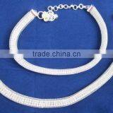 SILVER CHAIN Filled With Crystal Delicate PAYAL Anklets Pair thumbnail-3