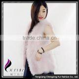 CX-G-B-176C Turkey Feather Fur Vest Feather Women Gilet thumbnail-2