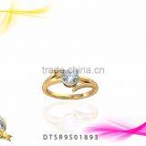 14kt Gold Plated Big Stone Solitaire Ring thumbnail-1