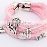 Cutom Logo Tag Leather Bracelet Personalized Logo Charm Leather Bracelet Unisex Leather Bracelet Bangle thumbnail-4