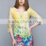 MGOO New Fashion Wholesale Cheap Price Fashion Lace Women Dress Brand Design Autumn Tie-dye Flower Lace Dress China thumbnail-3