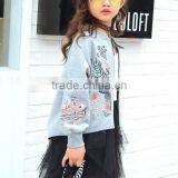 Zm35745a Fancy Girls Coat Wholesale Kid Short Model Baseball Jacket thumbnail-3