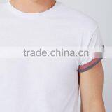 Custom Promotional Round Neck Plain White Men Rolled Sleeve t Shirts thumbnail-3