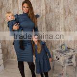 Designer Baby Frocks Mother Daughter Matching Long Sleeves Party Dress thumbnail-1