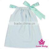 Summer Breathable Children Clothes Plain Navy Sleeveless Fancy Newborn Baby Girl Pillowcase Type Dress thumbnail-2