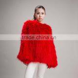 Myfur Lady Genuine Red Raccoon Fur Knit Jacket Coat for Women thumbnail-1
