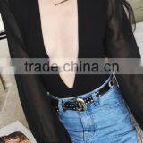 Runwaylover 5309 Ladies Deep V-neck Sexy Bodysuit thumbnail-1