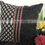 Black and White Pillow, Decorative Pillow in Black & White, Printed Black Pillow, Modern Home Decor, Block Print Pillow thumbnail-2
