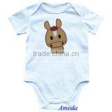 Baby Year of Horse White Short Sleeves Onesie NB-12M thumbnail-1