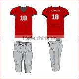 Very Popular Red American Football Uniform With Sublimated Numbers and Play Name Patches thumbnail-1