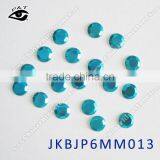 Hot Fix Rhinestud Octagon 6MM Peacock Blue Color Studs for Clothing thumbnail-1
