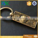 Custom Metal Alloy Imitation Dollar Key Chain Travel Commemorative Small Gift Coin Key Chain thumbnail-1