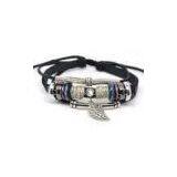 Natural High Quality Handmade Custom Leather Bangle Bracelets L0028 thumbnail-1