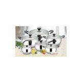SS 201 Kitchen Stainless Steel Cookware Sets With 2.5 L Kettle for 12 PC