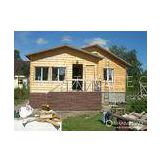 Steel Structure Modern Wooden Log Houses , High Insulation Prefab Bungalow Homes