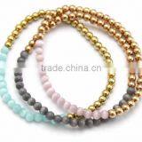 Titanium Stainless Steel Fashion Beads Bracelet Cat-eye Beads Beaded Stretch Handmade Bangle