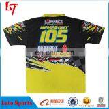 Sublimation Auto Racing Clothing Yellow Polo Motocross Jersey thumbnail-1