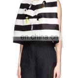High Quality Voluminous Silhouette Open Back Ribbon Tie Sleeveless Stripe Girls Top (16110805) thumbnail-2